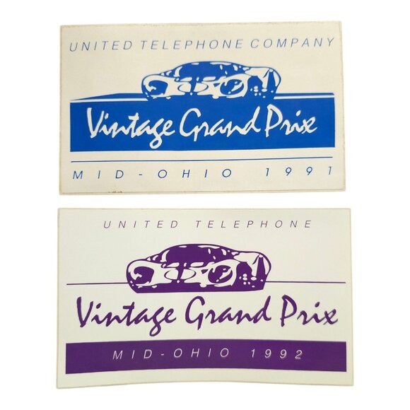 United Telephone Company Vintage Grand Prix Mid Ohio 1991-1992 Decals Stickers - Picture 1 of 8